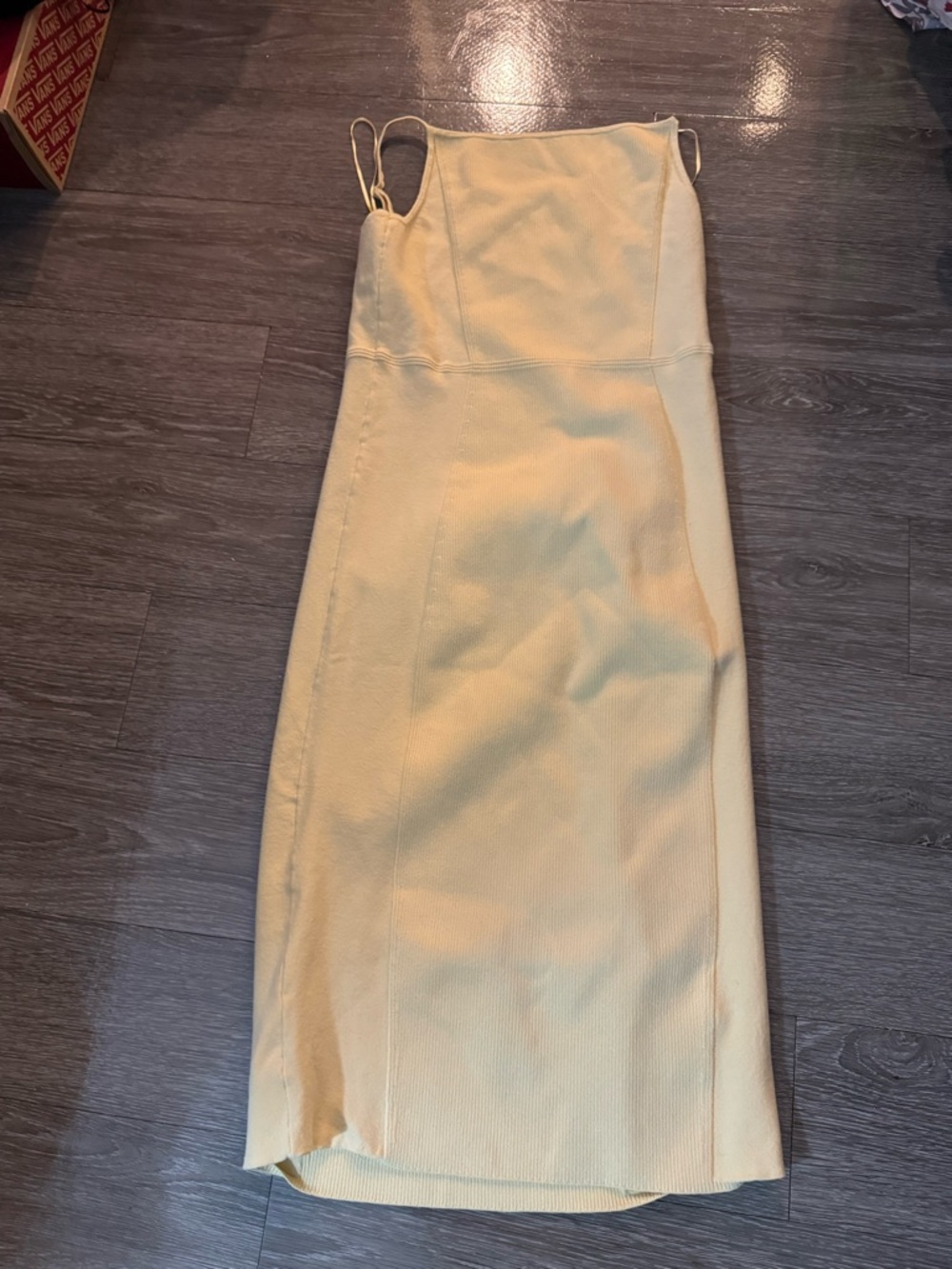 Express Pale Yellow Sleeveless Maxi Dress